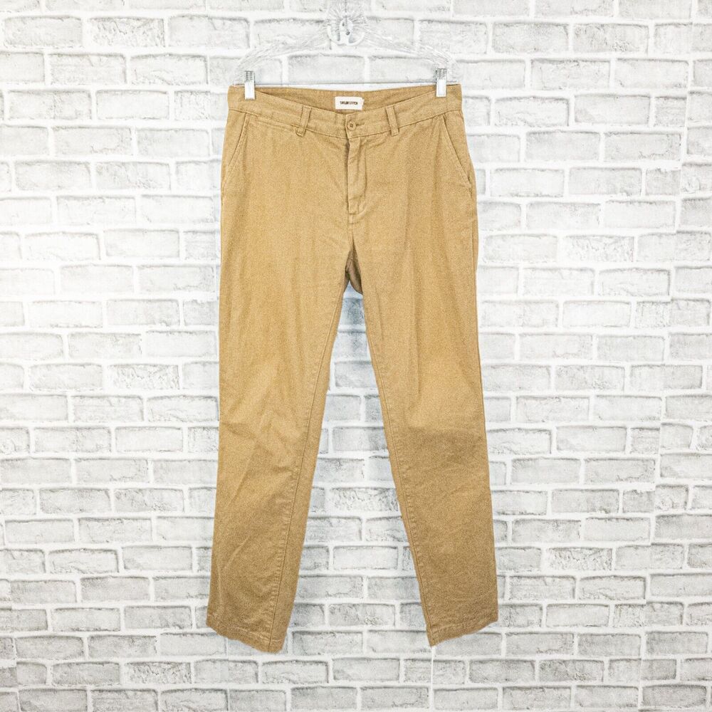Taylor Stitch Men's Slim Foundation Pant Chinos in organic Khaki cotton Size 32